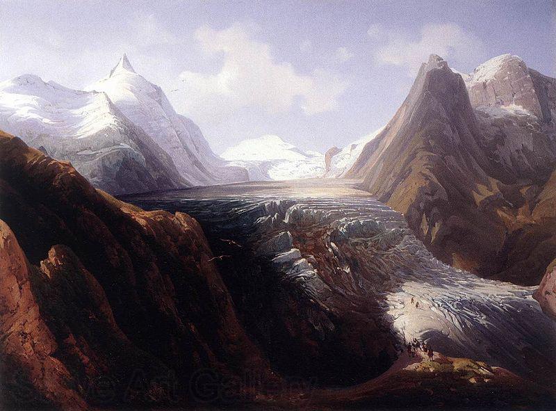 Thomas Ender The Grossglockner with the Pasterze Glacier Norge oil painting art